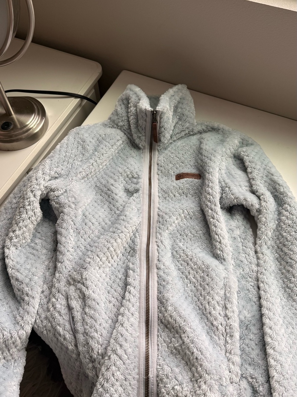 Columbia Light Blue Plush Sherpa Full-Zip Jacket
